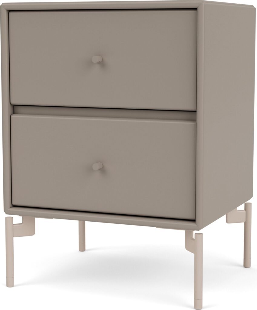 Szafka nocna Drift truflowa na beżowych nogach – elegancki design, praktyczne zastosowanie, trwałe materiały