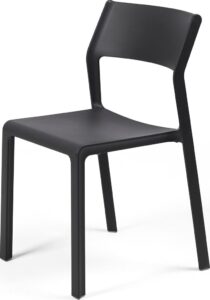 Krzesło ogrodowe Trill Bistrot – odporne na warunki atmosferyczne, antracytowe, elegancki design