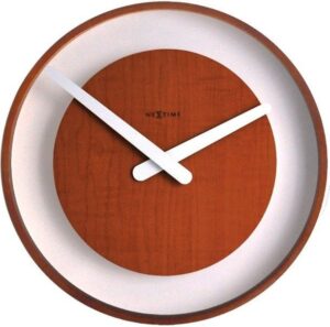 Zegar ścienny Wood Loop ciemny – elegancki design, naturalne drewno, minimalistyczny styl