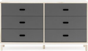 Komoda Kabino z 6 szufladami – elegancka, szara, funkcjonalna, nowoczesny design