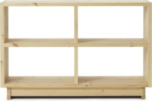 Regał Plank 123 cm naturalne drewno – styl skandynawski, funkcjonalny, minimalistyczny