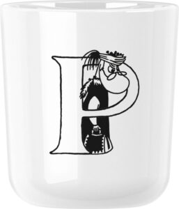 Kubek ABC Muminki P – ceramiczny, kolorowy, z postaciami Muminków