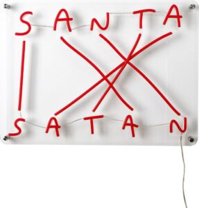 Dekoracja ścienna LED Santa Satan – efektowne oświetlenie, unikalny design, idealna na święta
