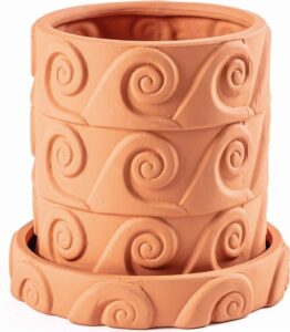 Doniczka Magna Graecia Onda 24 cm z terakoty – elegancki design, naturalny materiał, idealna do wnętrz i ogrodów