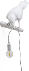Lampa Bird biała zewnętrzna Looking Left – nowoczesny design, oświetlenie zewnętrzne, odporna na warunki atmosferyczne