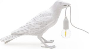 Lampa Bird biała zewnętrzna Waiting – nowoczesny design, odporna na warunki atmosferyczne