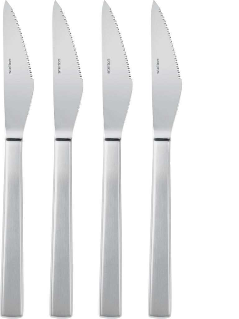 Noże do steków Maya 4 szt. – elegancka stal nierdzewna, ergonomiczne uchwyty, idealne do mięsa