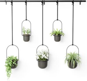 Doniczki wiszące Triflora 5 czarne – elegancki design, idealne do wnętrz, trwałe materiały