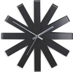 Zegar ścienny Ribbon czarny – nowoczesny design, minimalistyczny styl, idealny do każdego wnętrza