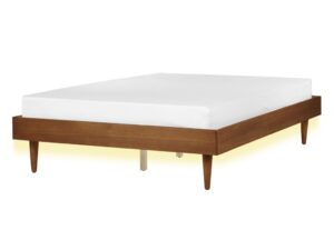 Łóżko LED TOUCY 140 x 200 cm Jesion brązowy