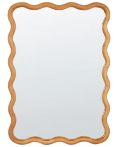 Lustro ścienne BEFFES 50 cm 72 cm Drewno sosnowe Naturalny