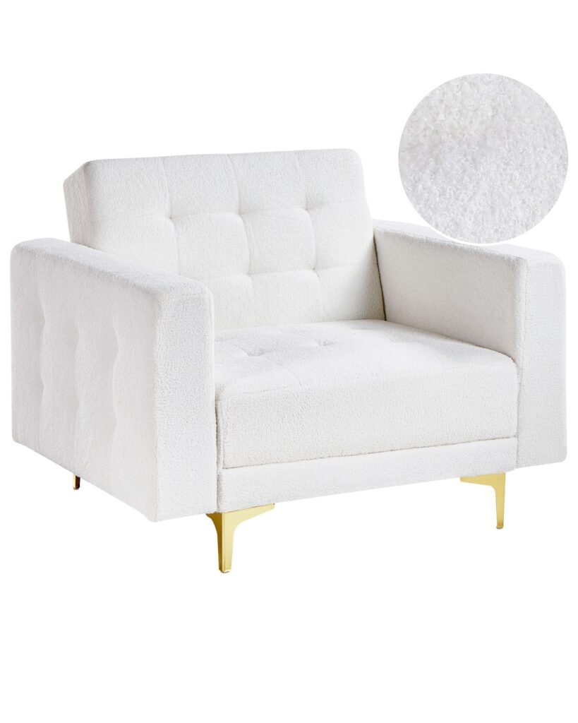 Fotel ABERDEEN Boucle Złamana biel