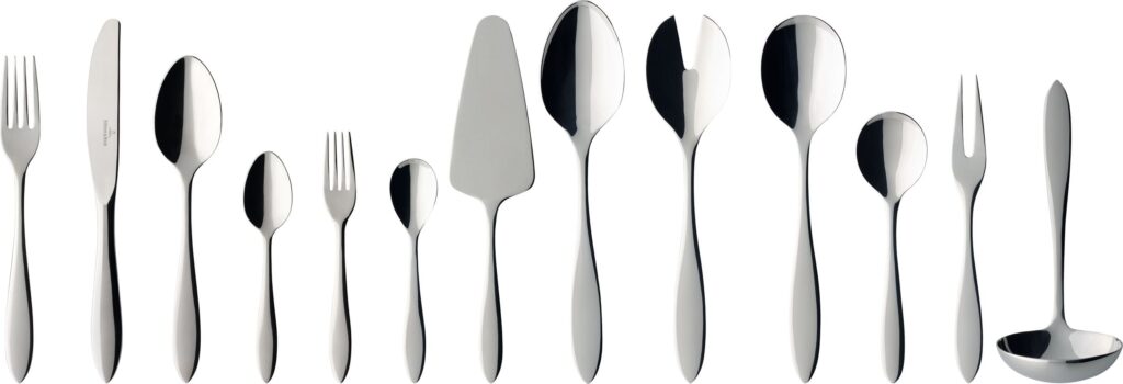 Komplet sztućców Arthur 68 el. – elegancki design, stal nierdzewna, zestaw dla 12 osób