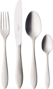 Komplet sztućców Arthur Brushed 24 el. – elegancki design, stal nierdzewna, matowe wykończenie