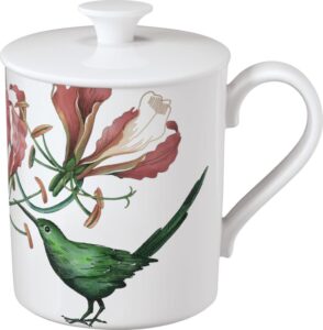 Kubek Avarua Gifts 300 ml z pokrywką – idealny do napojów, porcelanowy, funkcjonalny