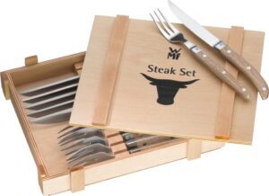 Komplet sztućców do steków Geschenkidee w drewnianym etui 12 el. – elegancki zestaw, idealny na każdą okazję