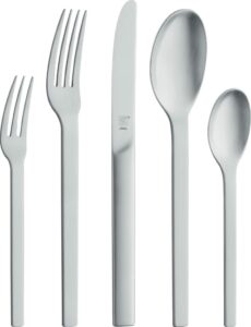 Komplet sztućców Minimale stal nierdzewna matowa 60 el. – elegancki zestaw, nowoczesny design, wysoka jakość