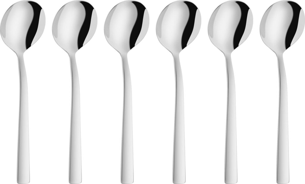 Łyżki stołowe Dinner 6 szt. – elegancki zestaw, stal nierdzewna, klasyczny design