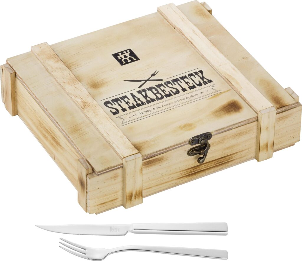 Sztućce do steków Specials w skrzynce 12 el. – elegancki zestaw, stal nierdzewna, praktyczne opakowanie