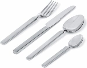 Komplet sztućców Dry 4 el. – elegancki zestaw, stal nierdzewna, nowoczesny design