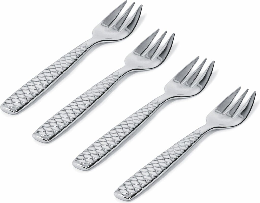 Widelce do ostryg Colombina 4 el. – elegancki zestaw, stal nierdzewna, ergonomiczny design