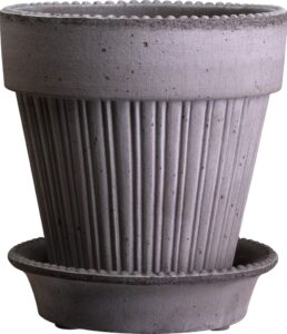 Doniczka Simona 18 cm szara z podstawką – elegancki design, idealna do wnętrz, ceramiczna