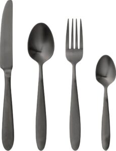 Komplet sztućców 4 el. Black – elegancki design, stal nierdzewna, kolor czarny