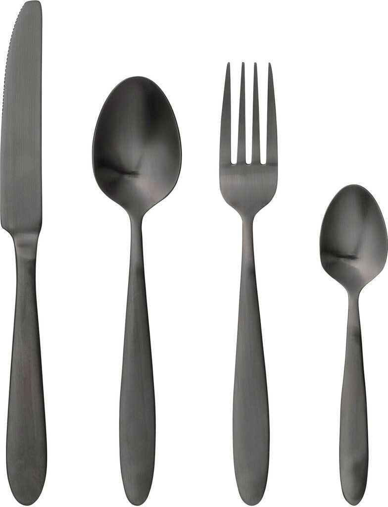 Komplet sztućców 4 el. Black – elegancki design, stal nierdzewna, kolor czarny