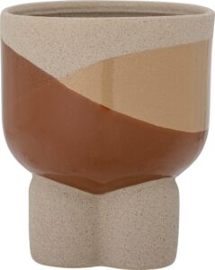 Osłonka na doniczkę Iness 14 cm brązowa – elegancki design, idealna do wnętrz i na balkon