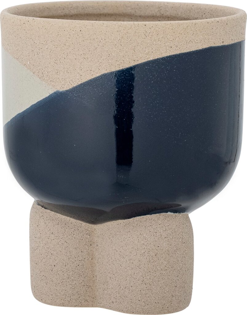 Osłonka na doniczkę Iness 14 cm – elegancka, niebieska, ceramiczna