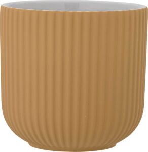 Osłonka na doniczkę Kamma 14,5 cm – elegancka żółta osłonka, idealna do dekoracji wnętrz