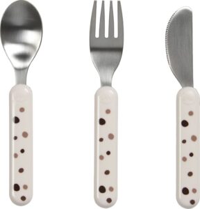 Sztućce dla dzieci Dreamy Dots różowe 3 el. – bezpieczne, ergonomiczne, kolorowe