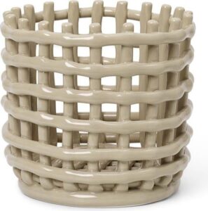 Kosz do przechowywania Ferm Living 14,5 cm – ceramiczny, kolor kaszmiru