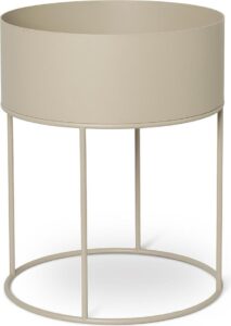 Kwietnik Plant Box okrągły piaskowy – elegancki design, naturalny kolor, idealny do wnętrz i na balkon