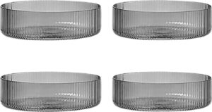 Miseczki Ripple przydymione 4 szt. – elegancka forma, szklane, uniwersalne zastosowanie
