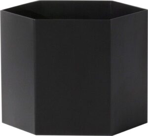 Osłonka na doniczkę Hexagon XL czarna – elegancki design, duży rozmiar, trwały materiał