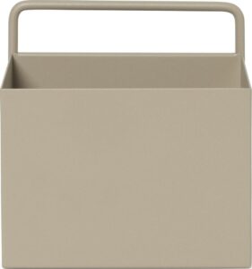 Pojemnik ścienny Ferm Living kwadratowy piaskowy – elegancki design, praktyczność, kolor piaskowy, materiał wysokiej jakości