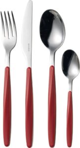 Komplet sztućców My Fusion 24 el. czerwone – elegancki design, trwałe materiały, doskonałe do codziennego użytku
