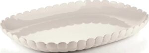 Półmisek Tiffany L mlecznobiały – elegancki design, duży rozmiar, porcelana
