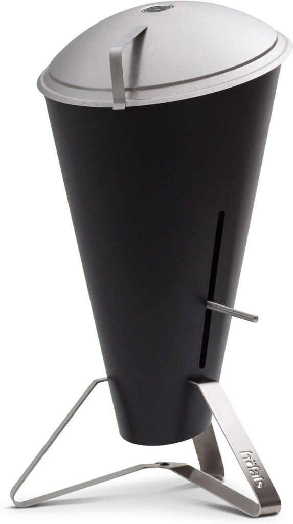 Grill węglowy Cone – nowoczesny design, stal, duża powierzchnia grillowania