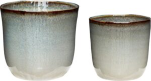 Doniczka Hübsch 670810 2 szt. – elegancki design, ceramiczna, odpowiednia do wnętrz