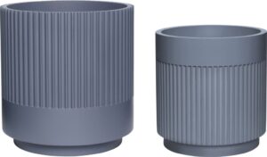 Doniczka Hübsch ciemnoszara gipsowa 2 szt. – elegancki design, materiał gipsowy, zestaw 2 sztuk