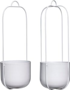 Doniczki wiszące Hübsch szare metalowe 2 szt. – elegancki design, praktyczne zawieszenie, trwały materiał