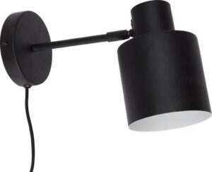 Kinkiet Hübsch czarny – nowoczesny design, metalowa obudowa, idealny do wnętrz
