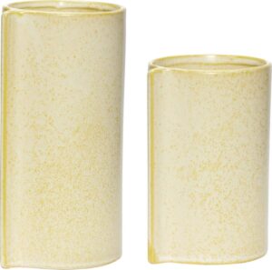 Osłonki na doniczki Hübsch wysokie żółte ceramiczne 2 szt. – elegancki design, ceramiczny materiał, idealne do wnętrz