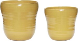 Osłonki na doniczki Hübsch żółte ceramiczne 2 szt. – elegancki design, wysoka jakość, idealne do każdego wnętrza