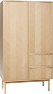 Szafa Hübsch 180 cm z drewna dębowego – nowoczesny design, naturalny kolor, przestronność