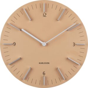 Zegar ścienny Detailed piaskowy – elegancki design, minimalistyczny styl, naturalne barwy