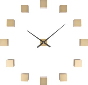 Zegar ścienny DIY Cubic złoty – nowoczesny design, złoty kolor, łatwy montaż