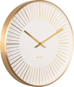 Zegar ścienny Gold Lines biały – nowoczesny design, elegancki akcent, idealny do każdego wnętrza